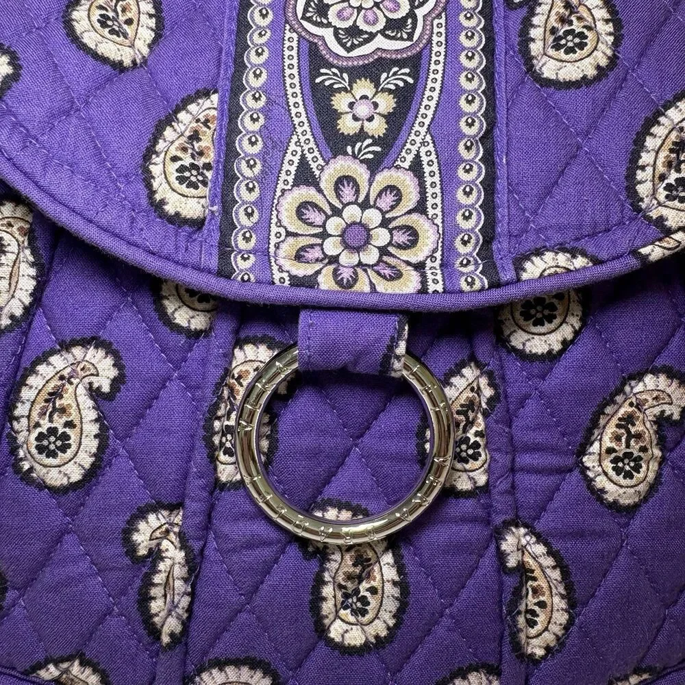 Vera Bradley Saddle Up Crossbody Bag Simply Violet Purple Paisley Shoulder EUC
